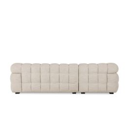 DKD Home Decor 2c24 Sofá Chaiselongue de Poliéster Color Beige - Dimensiones: 272 cm Ancho x 168 cm Fondo x 76 cm Alto