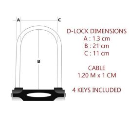 Cerradura MASTER LOCK U con Cable - Llave Cerradura MASTER LOCK U con Cable - Llave