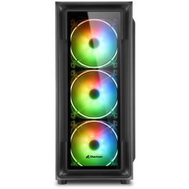 Sharkoon TK4 RGB Midi Tower PC, Panel de Vidrio Templado, Iluminación RGB, ATX/Micro ATX/Mini-ITX, Negro
