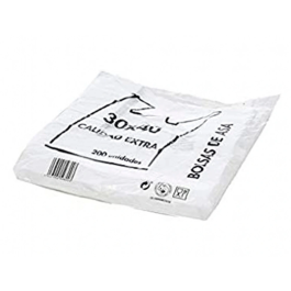 Bolsa camiseta reciclada 70% blanca 50 mc 35x50 cm apta legislacion bolsas 2021