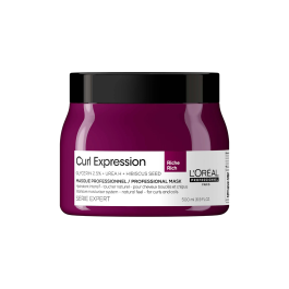 L'Oreal Professionnel, Serie Expert Curl Expression Rich, Glicerina 2,5% + Urea H + Semilla de Hibisco, Mascarilla crema de tratamiento capilar, Hidratación intensa, 500 ml Precio: 44.89000054. SKU: B19928P4Z3