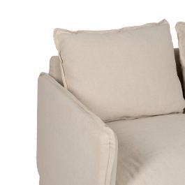 Sofá 2 Plazas Crema Tejido-Madera 160 X 95 X 85 cm