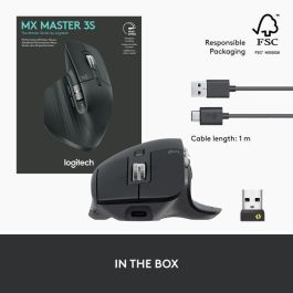 Logitech MX Master 3S Ratón Ergonómico Inalámbrico Bluetooth Grafito, 8000 DPI