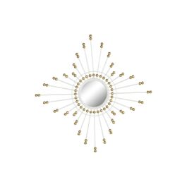 Espejo de pared Home ESPRIT Blanco Dorado 80 x 2,5 x 80 cm
