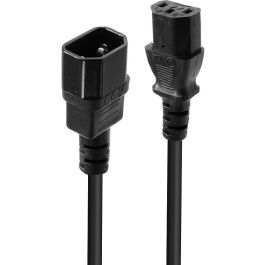 Lindy Cable de Extensión Eléctrica IEC C14 a C13, 1m, Negro, H05-VVF 3G 1.00mm², apto para -10°C a 70°C, uso profesional/doméstico