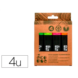 Liderpapel Rotulador Fluorescente Ecológico de Plástico Reciclado, Caja de 4 Unidades, Colores Surtidos Precio: 1.9499997. SKU: B182NXW82L