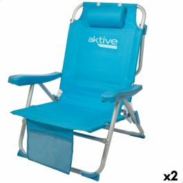 Silla Plegable con Reposacabezas Aktive 49 x 80 x 58 cm Azul (2 Unidades) Precio: 91.78999984. SKU: B14HWW4NVQ
