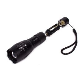 Hofftech Linterna táctica LED 5W aluminio, estroboscópica, zoom 2000, 3.5x3x13 cm