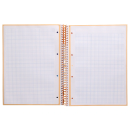 Antartik Cuaderno Espiral A4 Micro Peach Tapa Forrada 80 Hojas 90 gr Cuadro 5mm 1 Banda 4 Taladros