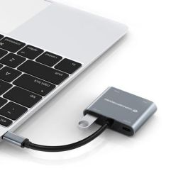 Conceptronic Hub USB Tipo C Donn16 gr - Adaptador 4 en 1 USB-C a HDMI/VGA/USB-C PD/USB 3.0, Soporta 4K 30Hz, Compatible con Windows, Mac OS, Chrome OS