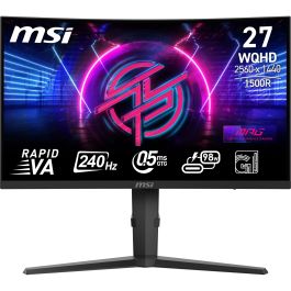 MSI 9S6-3CD04H-036 Monitor Gaming 27" 1440p 240Hz Rapid VA Curvo 1500R Negro