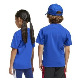 Camiseta de Manga Corta Infantil Adidas Big Logo Azul Blanco M