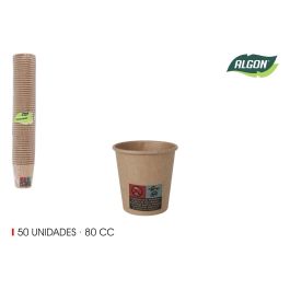 Set de 50 vasos de cartón Kraft 80 cc - Algon (36 Cajas) Precio: 39.58999968. SKU: B14H66PFEX