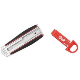 WEDO 78 830 Cúter de Seguridad con Cuchilla Larga Retráctil Intercambiable de Acero Inoxidable 60x19mm Negro/Rojo