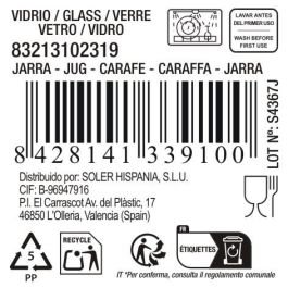 La Mediterranea Jarra de Vidrio Bar 1300 cc (6 Unidades)