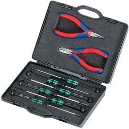 Knipex Caja de Herramientas de Electrónica 00 20 18 - Alicates de Corte Diagonal, Destornilladores Phillips/Ranura (8 Herramientas, Negro) Precio: 160.49999988. SKU: B166ZM33SS