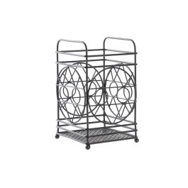 DKD Home Decor Cubertero de Metal Negro Diseño Geométrico Colección Black surewell Estilo Cottage 12x12x20 cm