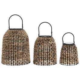 DKD Home Decor Lámpara Solar Terraza y Jardín Marrón Negro Junco LED Set de 3 (2 Unidades) 29 x 35 x 29 cm Precio: 90.49999948. SKU: B14944D7G2