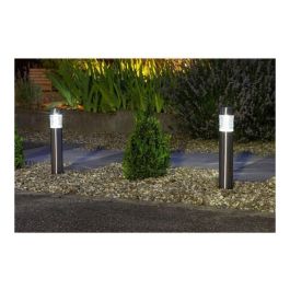 Galix Bolardo solar de acero inoxidable, 0.13W, 10 lúmenes, hasta 8 horas de iluminación, con 1 LED blanco y batería Ni-Mh 600mAh