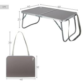 Mesa Plegable Aktive Camping Antracita 60 x 25 x 40 cm (4 Unidades)