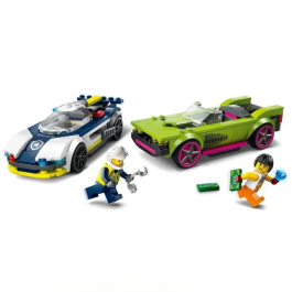 Lego 60415 City La Persecución entre el Coche de Policía y el Supercoche Juguete con Minifiguras Regalo para Niños