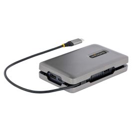 StarTech Adaptador Multipuertos USB-C con HDMI 2.0 4K, VGA, Doble Monitor, 100W PD, Hub MST, Gris
