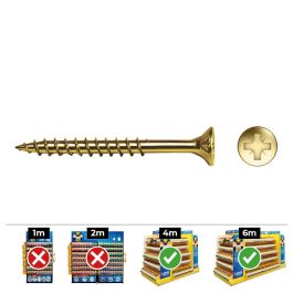 Celo Tornillo Madera Avellanado Acero Zincado Ø6 x 70 mm 100 unidades Caja Din vloxp