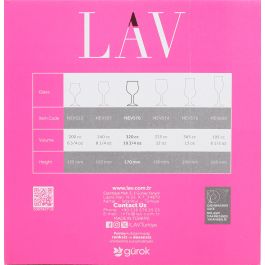 Lav Set 6 Copas Agua 320cc Nevaka 7.5x7.5x17cm (4 Cajas)