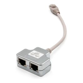 Digitus CAT 5e Adaptador de Cable de Parche Blindado, 2x RJ45 Hembra a 1x RJ45 Macho, 0.19 m