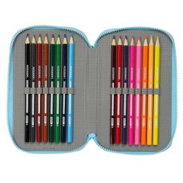 Safta Plumier Escolar Triple Bluey, Estuche Pedagógico con 36 Piezas y 2 Compartimentos con Cremallera 195x125x55 mm
