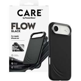 PanzerGlass Funda CARE Feature FLOW MagSafe para iPhone Air - Funda de Silicona Negra, Protección Antigolpes y Caídas