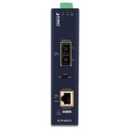Planet 1000BASE-LX to 10/100/1000BASE-T 802.3at PoE+ Industrial Media Converter (SC,SM) -20km