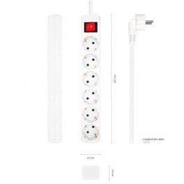 Aisens Regleta de Enchufes 6 Tomas con Interruptor, Cable 1.4M, Blanco Aisens Regleta de Enchufes 6 Tomas con Interruptor, Cable 1.4M, Blanco
