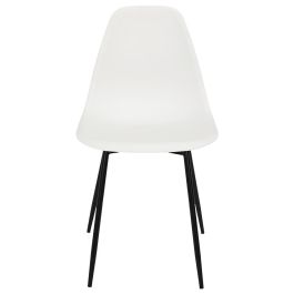 Home Deco Factory Silla Gustav Blanca Estilo Escandinavo Asiento Polipropileno Patas Hierro Negro