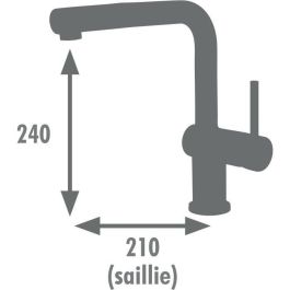 Edouard Rousseau AAAQX11034 Mezclador de fregadero SQUARE con ducha extraíble, negro