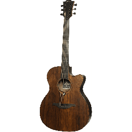 LAG Guitarra Acústica Auditorium Cutway A/E Sauvage Especia Electroacústica Folk Tapa Sólida Brankowood Acabado Satinado Relic Cutaway