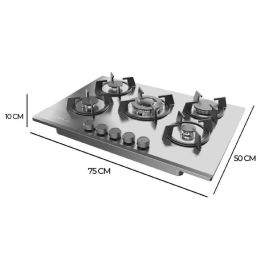 Placa de Gas Cecotec Bolero Squad G 5200S Inox 11000 W 75 x 50 cm