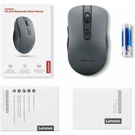 Lenovo WL310 - Ratón Óptico Inalámbrico Bluetooth 5.0 Ambidiestro, 1200 DPI, 6 Botones, Batería AA, Gris