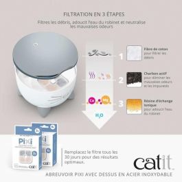 Catit Fuente de Agua Automática PIXI para Gatos 2,5 L de Acero Inoxidable con Filtro para Agua Pura Catit Fuente de Agua Automática PIXI para Gatos 2,5 L de Acero Inoxidable con Filtro para Agua Pura