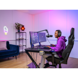 Trust GXT 255+ Onyx Micrófono USB para PC con Patrón Cardioide, Filtro Antipop, LED, 24-bit/96 kHz, Negro - 24354