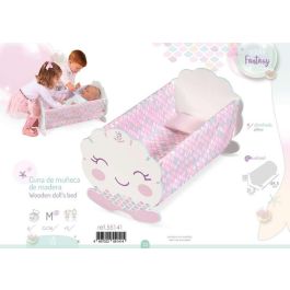 Decuevas Cuna Balancín de Madera para Muñecas y Muñecos de hasta 48 cm. Juguete Infantil Recomendado a partir de 3 Años