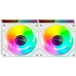 Mars Gaming MF3DPROX2W Kit 2 Ventiladores PC 120mm ARGB Blancos con Triple Infinity Mirror, Control PWM y Rodamientos FDB.