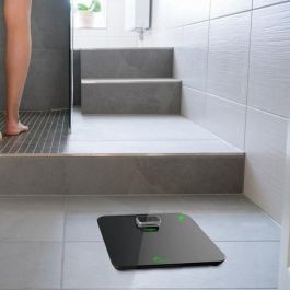Little Balance 8276 Báscula de Baño Digital Kinetic Premium Sin Batería Recargable Green Power 180kg/100g Negro Vidrio Templado