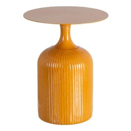 Mesa Auxiliar Mostaza Metal Decoración 38 X 38 X 48 cm