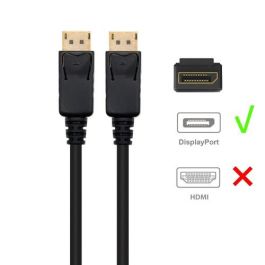 Ewent EC1406 Cable DisplayPort 1.4 2 m Negro - Resolución 7680x4320 Pixeles, 240 Hz, 3D