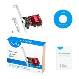 Cudy Tarjeta de Red PCI Express 2.5 Gbps PE25 Adaptador LAN Cableado