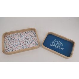 DKD Home Decor Bandeja Decoración Shabby Country Floral Natural Multicolor MDF Set de 2 (2 Unidades) 24 x 4.5 x 35 cm Precio: 28.49999999. SKU: B18LXKKFXW