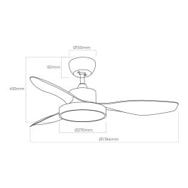 Ventilador de techo de led 120cm 38w + luz 22w 2.160lm 3.000k - 4.000k - 5.000k mod. ártico edm