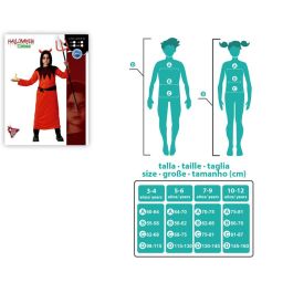 Disfraz Demonio Niño Infantil Halloween Túnica con Capucha Cordón Talla 5-6 Años