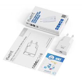 Ewent EW1310 Cargador Rápido 20W USB-C GaN, Carga Inteligente PD 3.0 PPS QC4+, Diseño Compacto Ultrafino 15mm